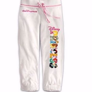 Walt Disney World Park Embroidered Princess sweatpants joggers girls XL 14